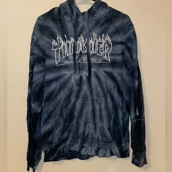 Thrasher Other - Blue and White Tie Dye Hoodie | Trasher